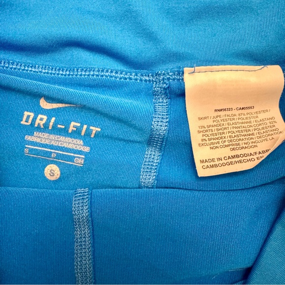 Nike size small Dri-FIT Tennis Skort Skirt Blue & White Activewear preppy stripe - Picture 5 of 6